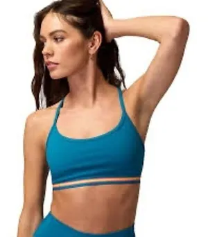 Spiritual Gangster Teal T-Back‎ Novelty Bra Striped Band Medium thumbnail 1