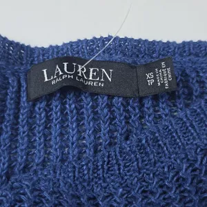 Lauren Ralph Lauren NWOT Mixed Knit Boatneck Sweater 100% Linen Steel Blue Sz XS thumbnail 4