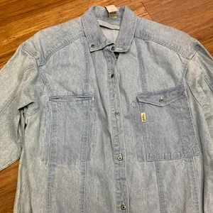 Vintage Jag‎ Denim Dress Womens Small Blue Long Sleeve Button Front Light Wash thumbnail 2