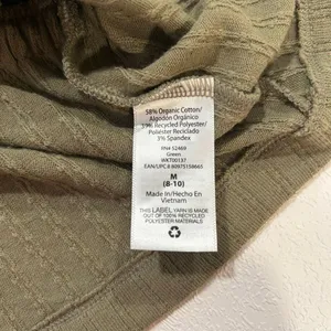 Free Assembly Olive Green Ribbed Button Front Tank Top Size Medium | Peplum Draw thumbnail 7