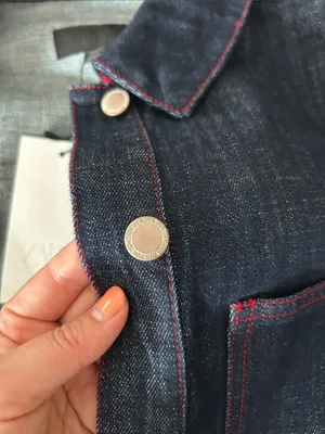 Zara shoulder pad denim jacket. XS thumbnail 16