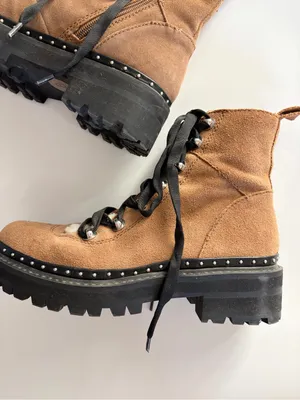 Steve Madden Rainier Chestnut Brown Suede Leather Chunky Boots Size 8 thumbnail 8