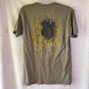 Orvis Tshirt Olive Green Dog Graphic Print Duck Hunting Women‎ s Size M thumbnail 2