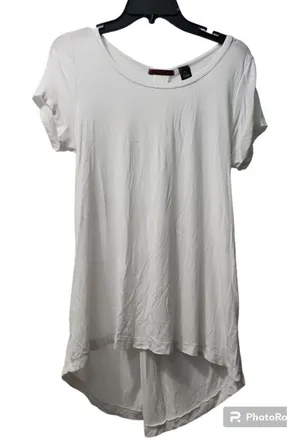 BKE Cut Out Back White Tunic‎ Top Casual Everyday Short Sleeve Size Small thumbnail 1