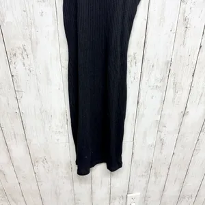 French Connection Dress Women Sz 4 Black Ribbed‎ Sleeveless Spaghetti Strap Midi thumbnail 3