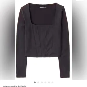 Abercrombie & Fitch Soft AF Long Sleeve Corset‎ Top Black Square Neck Small thumbnail 2