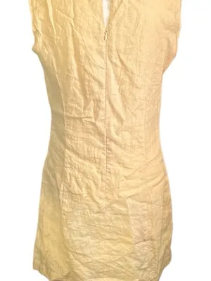 Reformation butter yellow Sleeveless linen Mini Shift Dress thumbnail 2