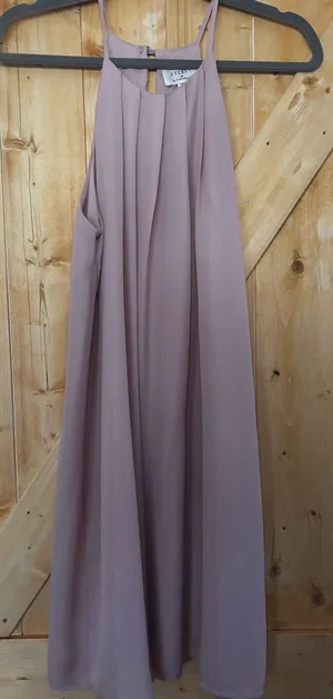 Everly for Francesca’s‎ Mauve/Rise Blush Pleated Halter Mini Dress Size M thumbnail 1