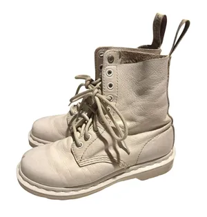 Dr Martens 1460 Pascal Mono Boot in Cream Virginia Leather Boots Women's Sz 6‎ thumbnail 1