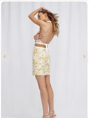 Anthropologie Significant Other Halter Mini Dress Rosalie Floral Print Size 4 thumbnail 4