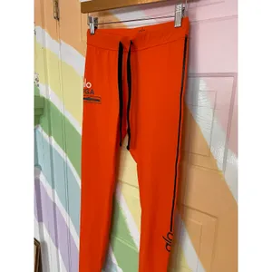 Alo Yoga Orange Logo Side Stripe Drawstring Leggings Women’s Small thumbnail 3