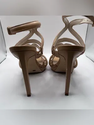 Zara nude strappy high-heeled sandals, distinctive padded size 39 US 8.5 thumbnail 6