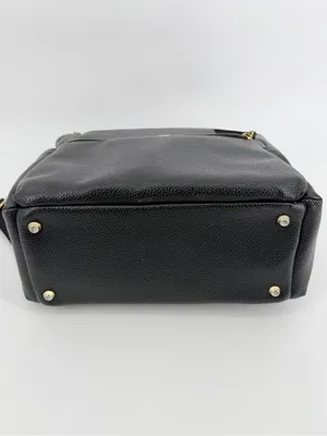 Freshly Picked Classic Diaper Backpack bag Black vegan pebbled leather large thumbnail 5