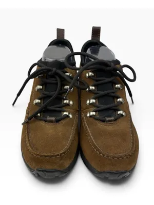 -Lands End Low Top Hiking Boots Womens 7B Brown Suede Leather Outdoor Activewear thumbnail 2