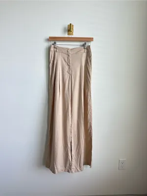 Anthropologie Amadi Pleated Wide Leg Pants Tencel Light Brown XS NWT $160 thumbnail 7