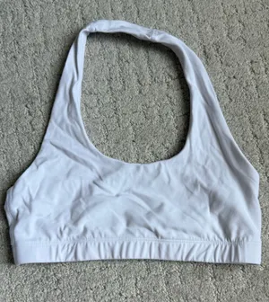 Aritzia Tna White Halter Sports Bra thumbnail 1