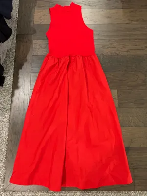 New With Tags A New Day Red Mock Neck Sleeveless Maxi Dress Sz S thumbnail 4
