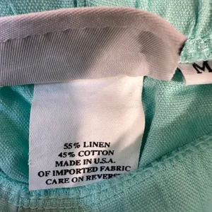 Hot Cotton‎ by Marc Ware Linen Blend Wide Leg Drawstring Pants Seafoam Green M thumbnail 3