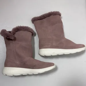 Skechers Boots Womens 6 Mauve On The Go City 2 Goga Mat Faux Fur Suede Snow thumbnail 6