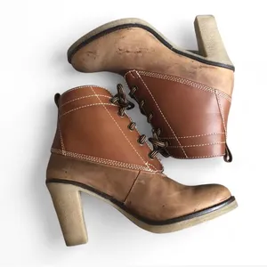 Johnston & Murphy Women's Two-Tone Brown Lace-Up Ankle Boots Size 6.5 M thumbnail 6