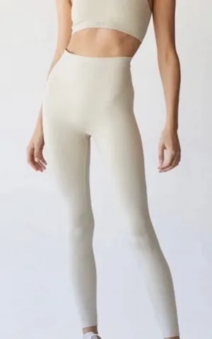 Set Active cream colored high-rise leggings size large thumbnail 1