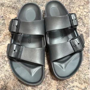 Birkenstock Arizona EVA Sandals Metallic Anthracite Waterproof Slides 8 Gray thumbnail 1