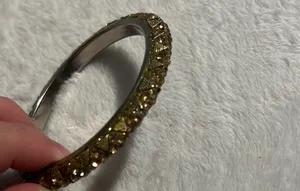 Beautiful Rhinestone Statement Bracelet Bangle Gold thumbnail 3