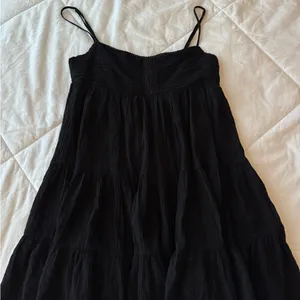 Zara Women's Straight Neck Textured Mini Dress in Black thumbnail 2
