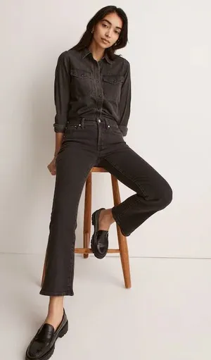 Madewell Women's Black Straight Leg Jeans thumbnail 1