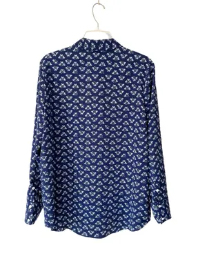 Hill House James Navy Blue Posey Floral Button Down Shirt size medium thumbnail 3