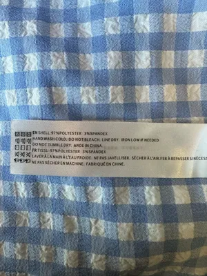En Saison Blue/White Gingham Check Seersucker Tiered Maxi Dress size Large thumbnail 11