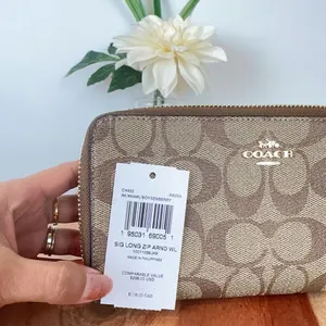 NWT Coach Long Zip Around Wallet‎ In Signature Canvas thumbnail 7