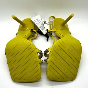 Zara Sexy NWT Lime Green Rhinestones High Heel Shoes **EU Sz 36/US Sz 6** 🔥🔥 thumbnail 4
