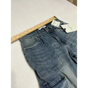 Love Soho Denim Jeans Womens 1 Wide Leg Low Rise Cargo Y2K Blue NWT thumbnail 6