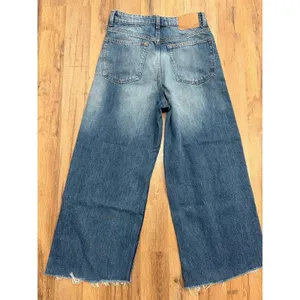 Cotton On Super Baggy Jeans‎ Women's 28 Blue Wide Leg High Rise Raw Hem Denim thumbnail 3