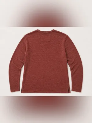 Banana Republic Men’s Large Henley Shirt Rust Red Brown Long Sleeve Lightweight thumbnail 3