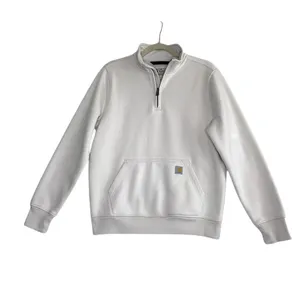 CARHARTT Relaxed-Fit Quarter-Zip Sweatshirt W's Sz M Cream Fleece Inside Cozy thumbnail 3