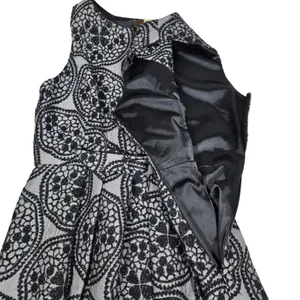 Eva Franco Silver Black‎ Metallic Medallion Brocade Fit Flare Dress Size 8 thumbnail 7