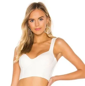 Superdown Wren Bustier Top in White thumbnail 1