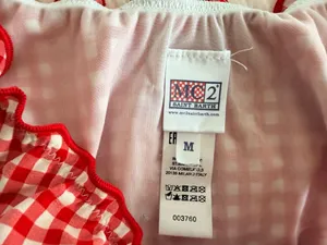 MC2 Saint Barth Red and White Gingham Ruffled Bikini Bottom Size Medium thumbnail 3
