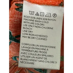 Urban Outfitters Carmen Orange One Shoulder Linen Knit Floral Midi Dress‎ XS thumbnail 9