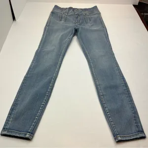 Anthropologie Pilcro Size 28‎ High Waisted Blue Denim Jean Snap Zip Closure thumbnail 1