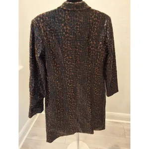 Selene Sport Vintage S Faux Snakeskin Leather Animal Print Long Jacket Coat NWOT thumbnail 2