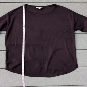 LOFT Mixed Media Sweater | Loft Maroon Mixed Media Sweater thumbnail 9