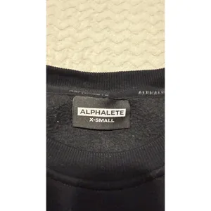Alphalete Women Black Cropped Sweatshirt Logo Raglan Fleece XS 4707 thumbnail 5
