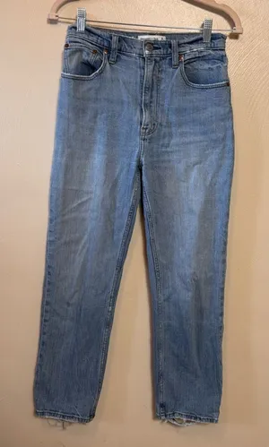 Abercrombie & Fitch Jeans Ankle Straight Ultra High Rise Distressed Hem Size 26‎ thumbnail 1