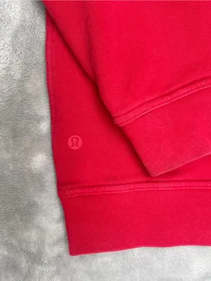 Lululemon All Yours Crew Fleece sweatshirt Red loungewear activewear outdoor L thumbnail 6