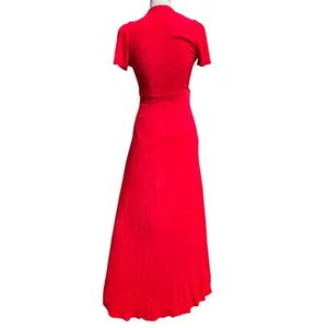 Lulus Much Obliged Red Wrap Maxi‎ Dress Women's XS thumbnail 6