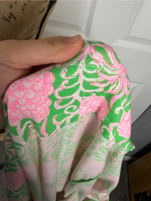 Lilly Pulitzer Size XL Pink Green Pineapple Print Cotton Shift Dress NWOT thumbnail 10