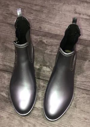 Cubanas by Anthropologie chelsea gray silver rain boots thumbnail 1